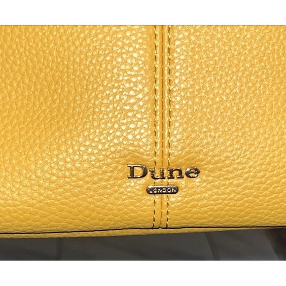 Dune London Yellow Pebbled Faux Leather‎ Shoulder Bag Gold Hardware Tassel Charm - Picture 4 of 16